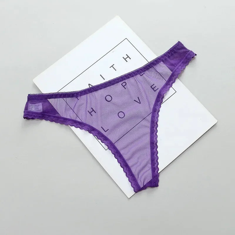 Hosey Sheer Lace Thong Panties
